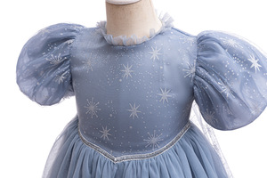 2024 nouveauté manches bouffantes velours <span class=keywords><strong>reine</strong></span> <span class=keywords><strong>des</strong></span> <span class=keywords><strong>neiges</strong></span> <span class=keywords><strong>elsa</strong></span> princesses fête déguisements pour Halloween enfants TV film costumes - Product Image 4