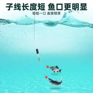 Moxiao Zhijia Short Double <b>Hook</b> Line 20cm <b>Carp</b> Fishing Freshwater Barbed <b>Hook</b> Gold Sleeve Finished Product - Product Image 5