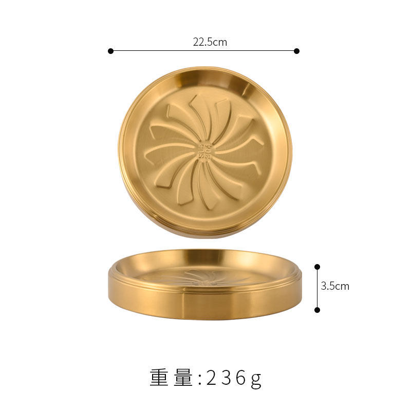 Plato para servir apilable de 23 cm (dorado)