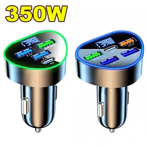 Cargador de Coche de 350W con USB Tipo C, Carga Súper Rápida en el Coche con Monitor de Voltaje LED para iPhone, Samsung, Huawei, Oneplus, Vivo, Oppo - Product Image 1
