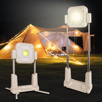 Projecteur LED solaire rechargeable portable, intensité réglable, orientable à 360°, modes d'éclairage multiples, COB 1000 LM, atelier, DC, IP33