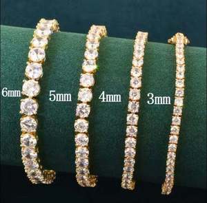 925 Sterling Silver Cuban Link Bracelet With Lab Grown Moissanite Diamond Bright Finish Minimal Style Jewelry - Product Image 2