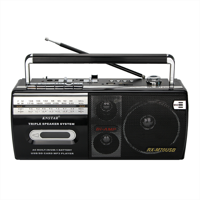 2020 Classic Cassette Player Portable Radio Speaker AC DC Multiband Radio RX-M70USB