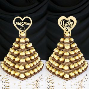 Expositor de Madera para Chocolates al por Mayor, 7 Niveles, Forma de Corazón, para Decoración de Bodas y Hogar, Dropshipping - Product Image 1