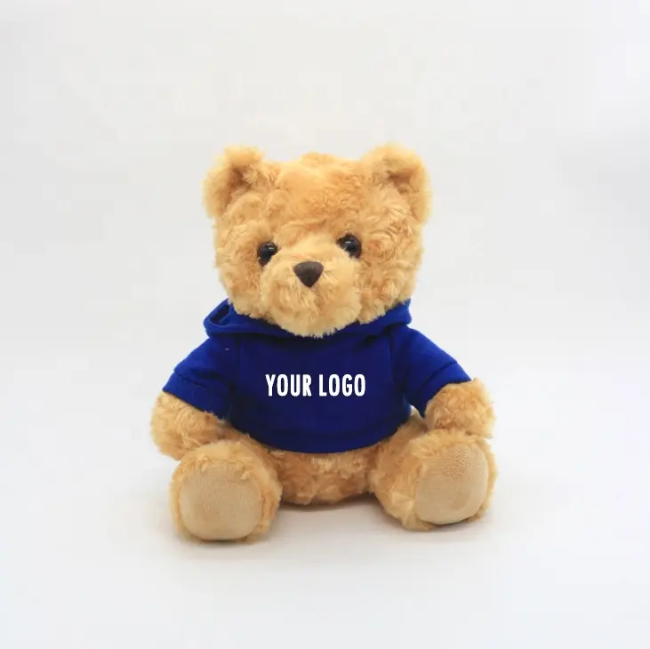 CE ASTM Fábrica personalizado pelúcia mascote urso brinquedo macio com seu logotipo hoodie ursinho de pelúcia brinquedos