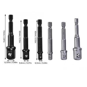 Chìa Khóa loại khoan Chunk 3pcs ổ cắm Adapter 1/4 Hex Shank để 1/4 <span class=keywords><strong>3</strong></span>/81/<span class=keywords><strong>2</strong></span> đầu vuông khoan bit điều khiển - Product Image 3