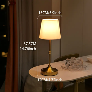 Vàng Cơ Sở USB Có Thể Sạc Lại Thay Đổi Độ Sáng Hiện Đại Đơn Giản Không Dây Đèn Cạnh Giường Ngủ Kim Loại Bóng Râm Ánh Sáng Ấm Áp Cho Phòng Ngủ Nghiên Cứu Văn Phòng Trang Trí Nội Thất - Product Image 3