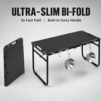 Table de camping pliable |   Table pliante rectangulaire en acier au carbone de 3,4 pieds, hydraulique, sans assemblage, imperméable, résistante à l'huile, 160 lb