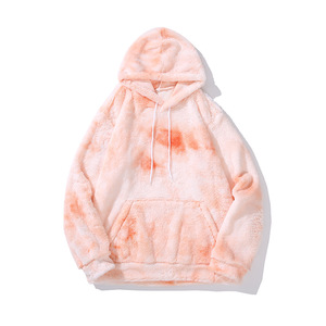 Heavyweight T-shirt Custom Tye Dye Hoodies Fashion <strong>Hoddies</strong> for Men Kangaroo Pocket Tie Dye Faux Fur <strong>Fluffy</strong> Hoodie Wholesale - Product Image 3