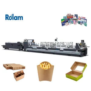 Rolam 800/1100 GS Series 4 6 Corners Carton Box Folder Gluer Automatic 2 Points Folding Gluing Machine