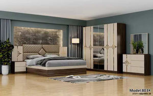 Economic Bedroom Set Furniture Bedroom Wardrobe Dresser <strong>Mirror</strong> Queen Bed Bedside Table Modern Furniture Set - Product Image 6