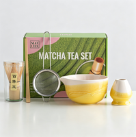 Ensemble bol à matcha et support pour chasen en céramique, base pour fouet à thé, accessoires de cérémonie du thé de style rétro japonais