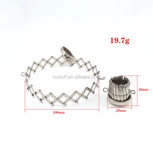Ivoduff Silver Antique Brass Purse Scalable Expanded Metal Mesh Frame Round Expandable Kiss Lock Clasp Clutch Metal Frame
