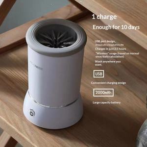 فرشاة تنظيف ذكية فاخرة للكلاب والقطط مع وظيفة التدليك، قابلة للشحن عبر USB، بطارية 2000 مللي أمبير، معدات تنظيف الحيوانات الأليفة باللون الأزرق - Product Image 6