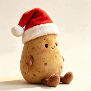 Customize Potato stuffed <b>animal</b>, Cute potato plushier, Holiday potato toy, Santa <b>hat</b> potato plush - Product Image 4