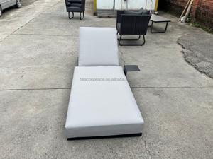 Chaise longue de jardin, transat de <span class=keywords><strong>piscine</strong></span>, mobilier d'extérieur, chaise longue de plage en aluminium, lit de repos avec table basse - Product Image 6