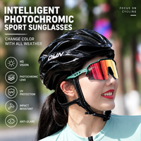 Lunettes de sport photochromiques à large champ de vision, protection UV400, avec verres en polycarbonate pour le cyclisme, la course à pied et les activités de plein air