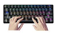 DK61 Keyboard Gaming, Komputer Desktop USB 2.0 Tipe-c Berkabel Mekanik RGB 61 Tombol Kustom Tahan Air
