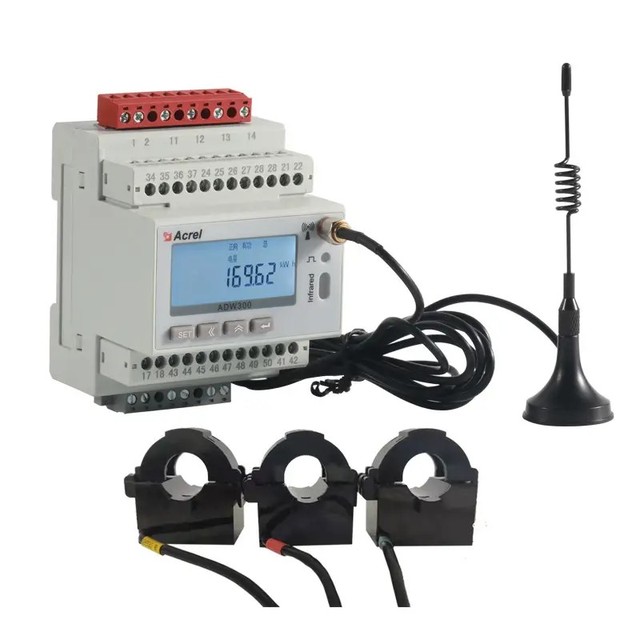 Acrel ADW300W-Wifi Wireless IoT 3-Phase Energy Meter Digital Display RS485 Communication 3 Split Current Transformers Class 0.5
