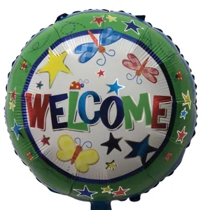 Wholesale New Design 18 Inch Round Shape Foil Balloons Print Sun Flower House For Welcome Home Party Decoration Balloon