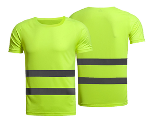 Camiseta reflectante de seguridad para hombre, ropa de trabajo de alta visibilidad, color azul, fluorescente, de manga corta con cuello tipo polo - Product Image 3