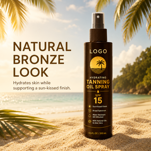 Brume Bronzante Haute Qualité Effet Hâle Doré Hydratante à l'Aloe Vera et Huiles Naturelles Peau Douce SPF+++++ OEM Huile Bronzante Hydratante en Spray - Product Image 2