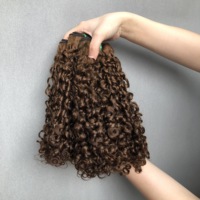 Tissage en lot de cheveux brésiliens bruts 12A Dd Pixie Curl Double tirage Cheveux humains brésiliens Fumi Afro Brown Pixie Curly de Chine