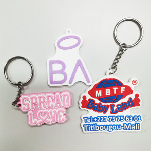 <b>Personalized</b> Promotional Key Chain Custom Sublimation Printing Logo Soft PVC 2D Rubber Gift Item - Product Image 2