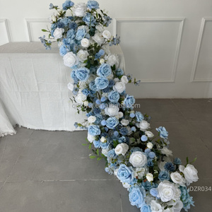 Hot Bán Hoa Vòng Hoa Cho Đám Cưới Á Hậu Hàng Hoa Cây Xanh Dải Màu Trắng Và Màu Xanh Lá Cây Trang Trí Vòng Hoa - Product Image 5