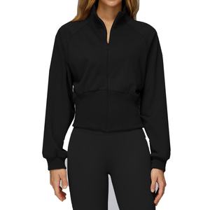 Veste de sport zippée coupe-vent pour femme, automne/hiver, surdimensionnée, chaude, en coton, col montant, pour la course en plein air - Product Image 2