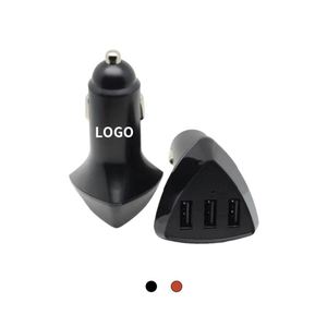 3 <b>USB</b> Port Car Charger <b>Adapter</b> Black Color Portable Plastic Fast Charging Car Charger for Gifts - Product Image 1