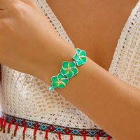 Bracelet RINHOO Bohème Coloré avec Breloque Fleur de Plumeria, Fait Main en Argile Polymère Tressée, Bijou pour Femme Idéal Plage d'Été