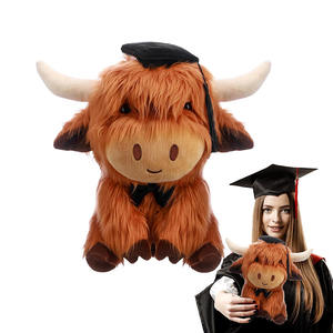 7940 juguete de peluche de vaca <span class=keywords><strong>Real</strong></span> esponjoso realista con Mortarboard lindos regalos de graduación para amigos compañeros de clase felpa de vaca <span class=keywords><strong>Real</strong></span> - Product Image 1