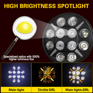 Luz de Trabajo LED Redonda de 9 Pulgadas, 120W, Amarilla, con DRL Intermitente, Resistente al Agua IP68, para Camiones, Foco para Conducción Todoterreno, para Scania - Product Image 5