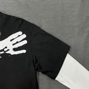 Streetwear personnalisé chemise pour hommes chemise à manches double couche t-shirt unisexe 2 en 1 double couche à manches longues t-shirt à manches longues pull à manches longues - Product Image 5
