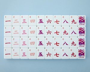 En stock, prêt à être expédié : Ensemble de tuiles de mahjong en acrylique de luxe avec base bleue, livraison rapide, jeu de mahjong chinois pour 4 joueurs - Product Image 5