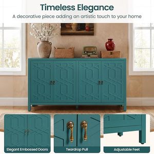 Mobiletto con Vani Portaoggetti, Credenza Moderna per Caffetteria con 4 Ante. Ripiani Regolabili Verniciati per Sala da Pranzo, Cucina, Soggiorno - Product Image 6