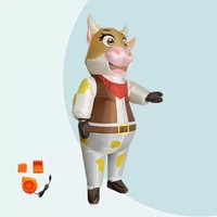 Costume de Mascotte Vache Gonflable Adorable, Tenue Gonflable pour Fête d'Halloween, Accessoire de Cosplay