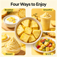 Lotlong IQF Gerijpte A-kwaliteit Professionele Leverancier Verse Sappige Diepvries Ananas voor Commerciële Drank- & Dessertwinkels