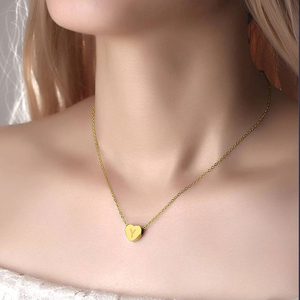 Pendentif en forme de cœur avec initiale gravée EManco, accessoires DIY, bijoux en acier inoxydable imperméable personnalisés, créez vos propres breloques - Product Image 6