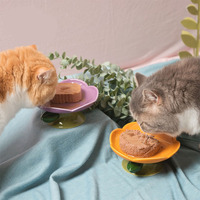 Bol en céramique antidérapant en forme de fleur pour chat, nouveau mangeoire pour chiens et chiots, nourriture, eau, plat surélevé, fournisseurs d'animaux de compagnie