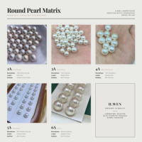 Perles de culture d'eau douce rondes blanches en vrac avec trou pour la fabrication de bijoux