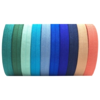 Bande élastique pliée personnalisée colorée de 15 mm et 20 mm, sangle élastique pliée en polyester et nylon pour accessoires vestimentaires