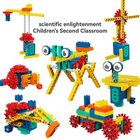 Blocs de construction multifonctionnels électriques éducatifs en plastique, 40 pièces, thème animaux et nature, engrenages mécaniques, grandes pièces pour tous les âges