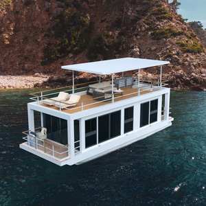 <span class=keywords><strong>Bateau</strong></span> ponton en aluminium de 38 pieds avec certification CE, maison flottante familiale de luxe, yacht - Product Image 1