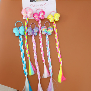 Accessori per Capelli <span class=keywords><strong>da</strong></span> Ragazza: Elastico per Capelli con Fiocco di Paillettes, Treccia a Doppia Trama, Colorato, Disponibile in Magazzino - Product Image 2