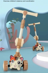 Monopattino per bambini 3 in <span class=keywords><strong>1</strong></span> pieghevole SL0813 EN71 con sedile e barra di spinta per genitori, monopattino per bambini piccoli - Product Image 4