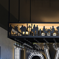 Support suspendu pour verres à vin inversés, décoration de comptoir de bar, porte-verres décoratif pour restaurants