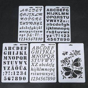 Bonvan marca Scrapbooking Pittura FAI DA TE <span class=keywords><strong>Disegno</strong></span> Stencil mestiere <span class=keywords><strong>Lettera</strong></span> e Il Numero di Alfabeto Stencil - Product Image 2