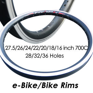 Jantes de vélo à double paroi 26 27,5 pouces <span class=keywords><strong>700C</strong></span> pour roues de VTT 20 24 Vélo pliable Jantes en alliage d'aluminium noir argent 32 28 <span class=keywords><strong>36</strong></span> <span class=keywords><strong>trous</strong></span> - Product Image 2
